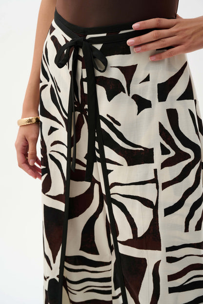 Woven Gauze Tropical Print Wide Leg Pants. Style JR262056