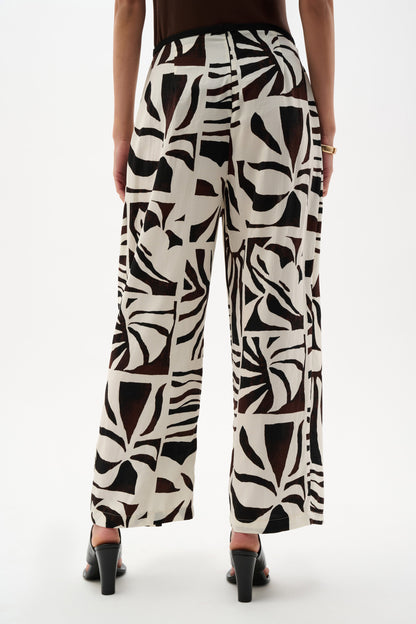 Woven Gauze Tropical Print Wide Leg Pants. Style JR262056