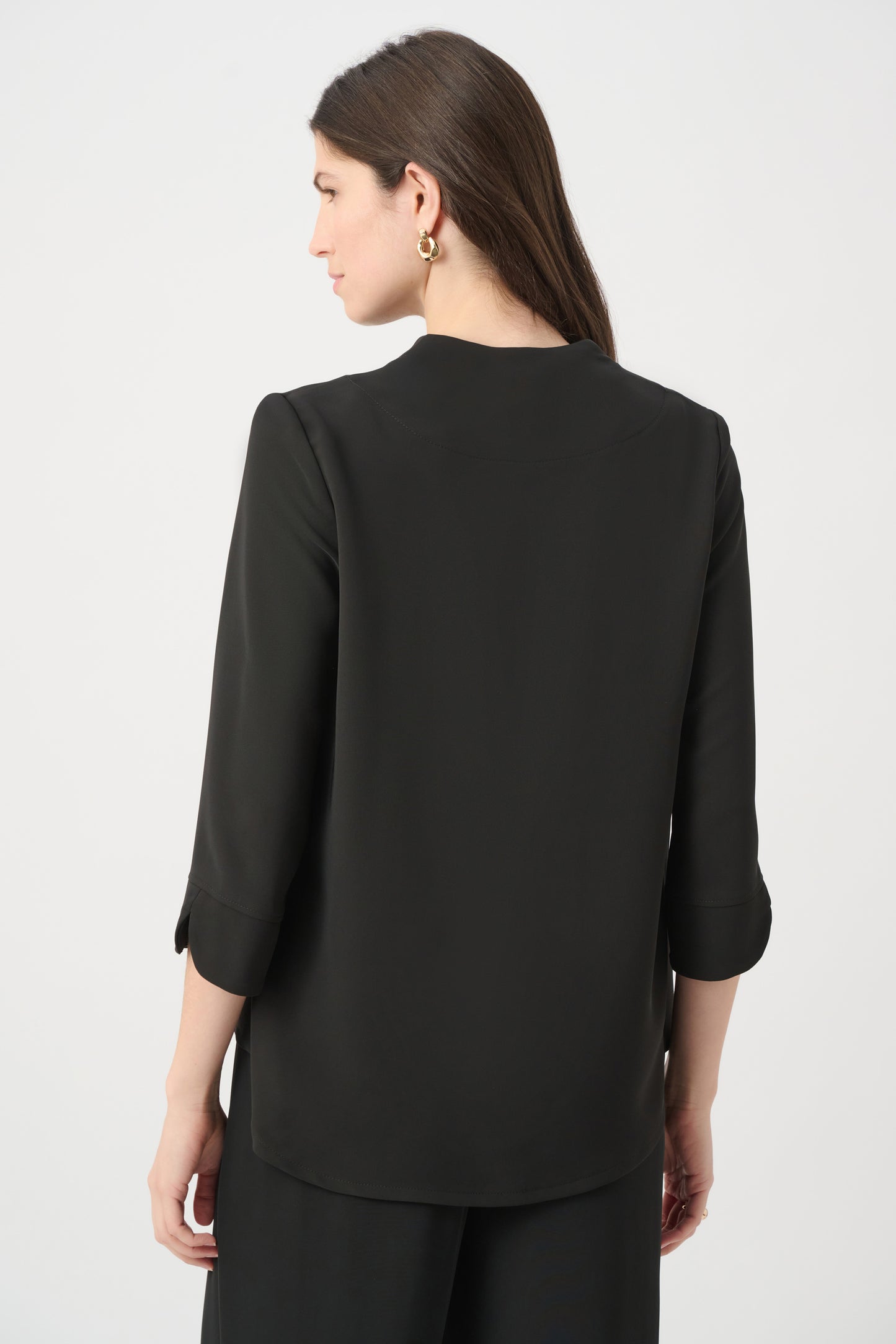 Woven Twill Statement Button Closure Swing Jacket. Style JR262063