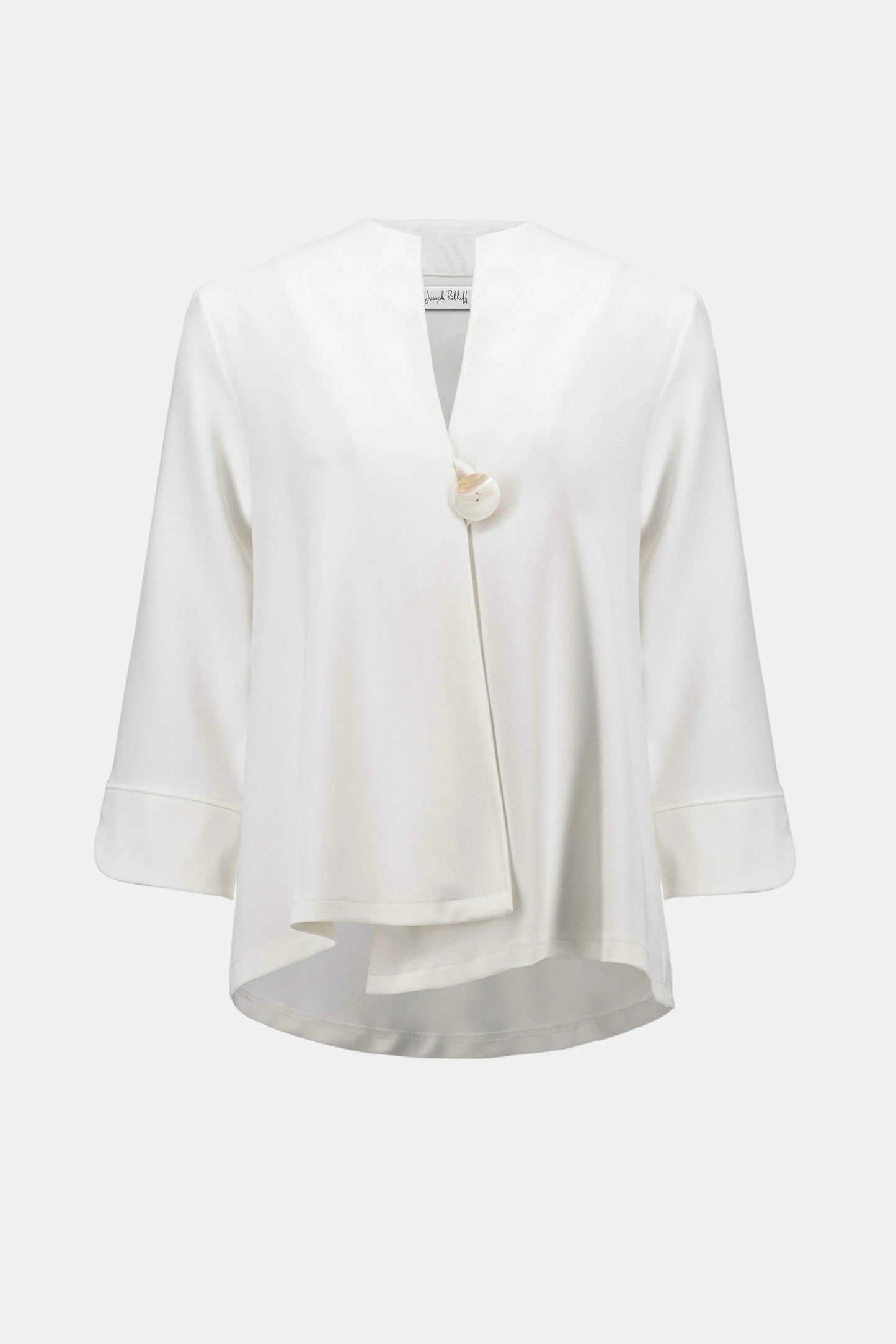 Woven Twill Statement Button Closure Swing Jacket. Style JR262063