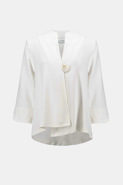 Woven Twill Statement Button Closure Swing Jacket. Style JR262063