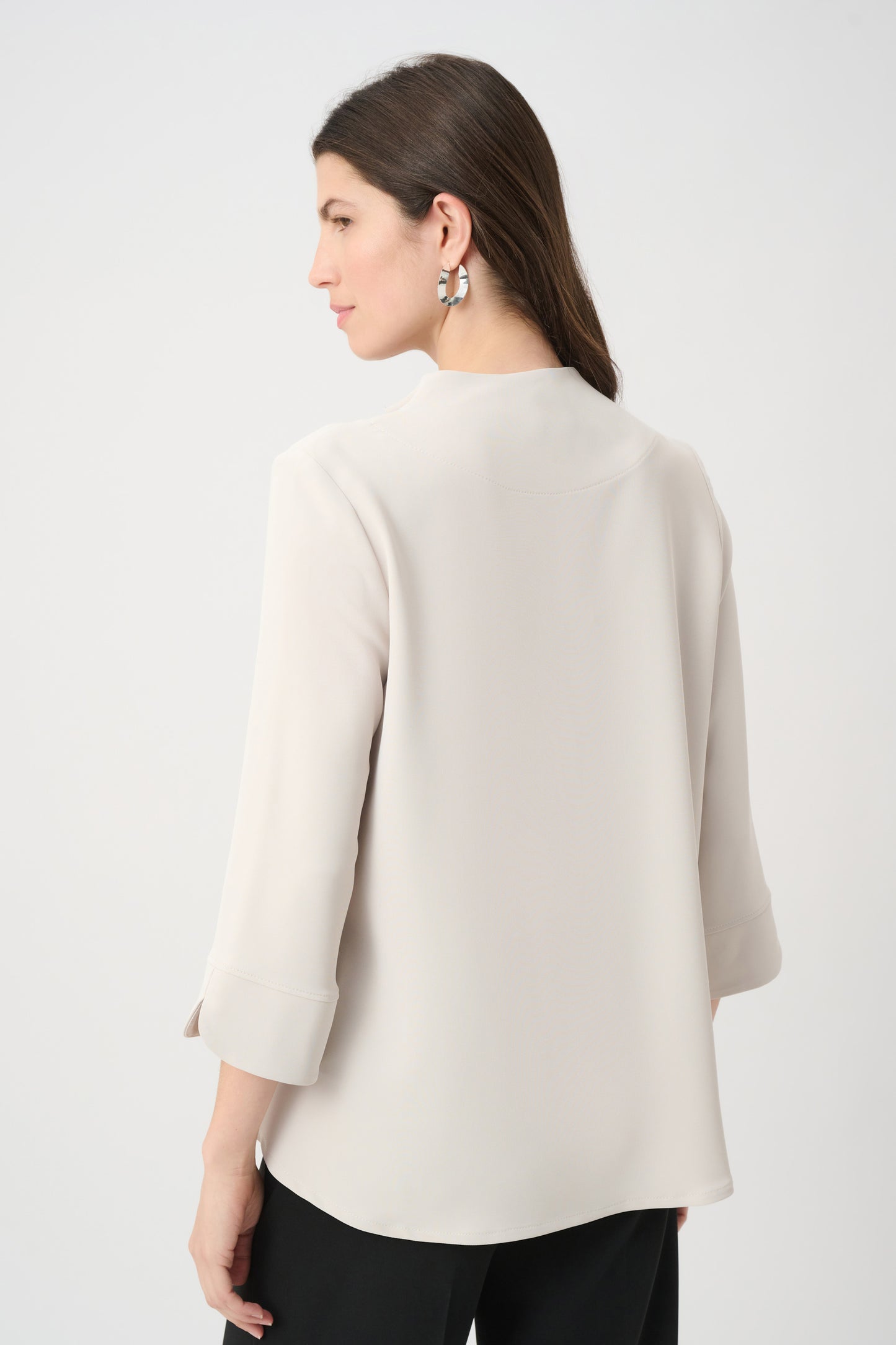 Woven Twill Statement Button Closure Swing Jacket. Style JR262063