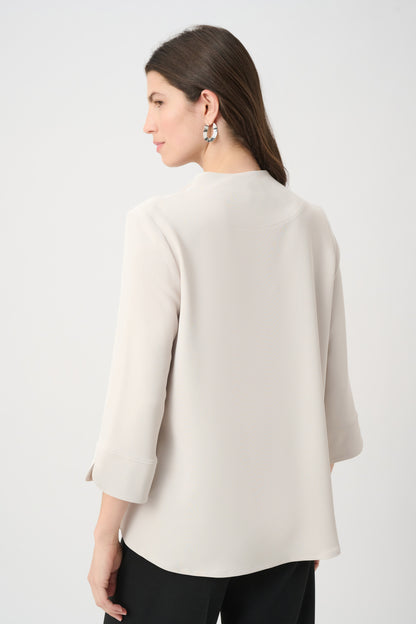 Woven Twill Statement Button Closure Swing Jacket. Style JR262063