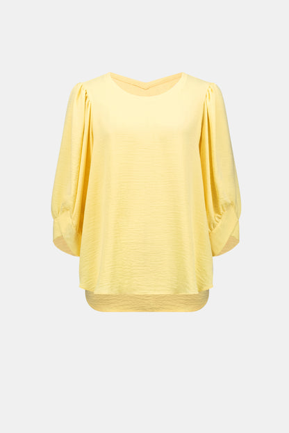 Woven Gauze Trapeze Puff Sleeves Top. Style JR262090