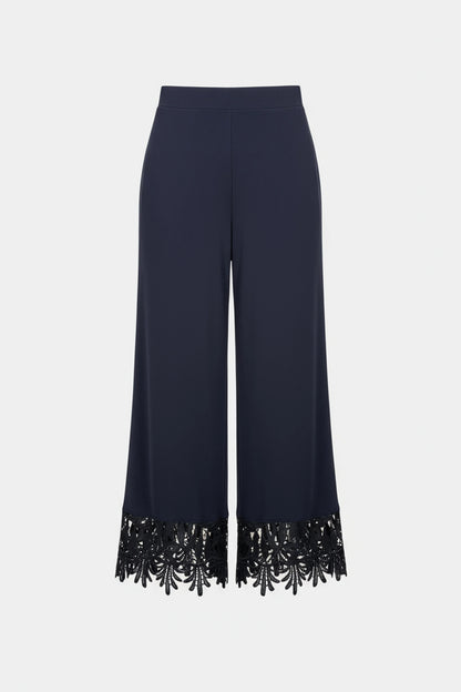 Guipure Lace Hem Silky Knit Culottes. Style JR262095