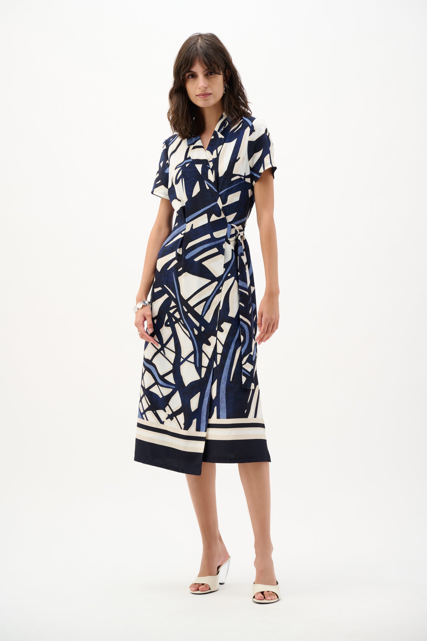 Recycled Woven Abstract Print Shirt Dress. Style JR262128