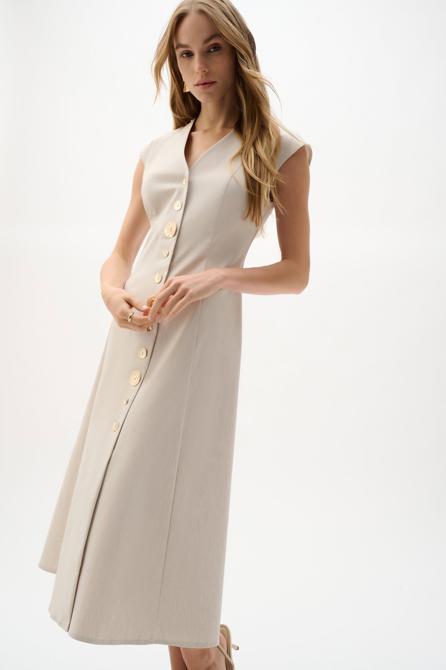 Melange Millennium Fit And Flare Dress. Style JR262129