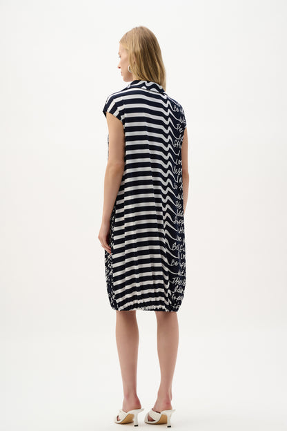 Silky Knit Conversational Print Cocoon Dress. Style JR262132