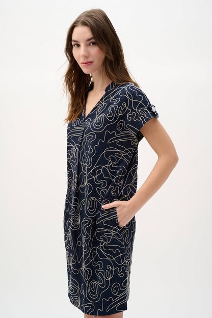 Novelty Abstract Print Trapeze Dress. Style JR262170