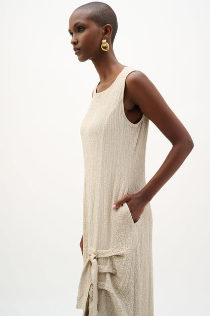 Seersucker Ring & Tie Detail Cocoon Dress. Style JR262172