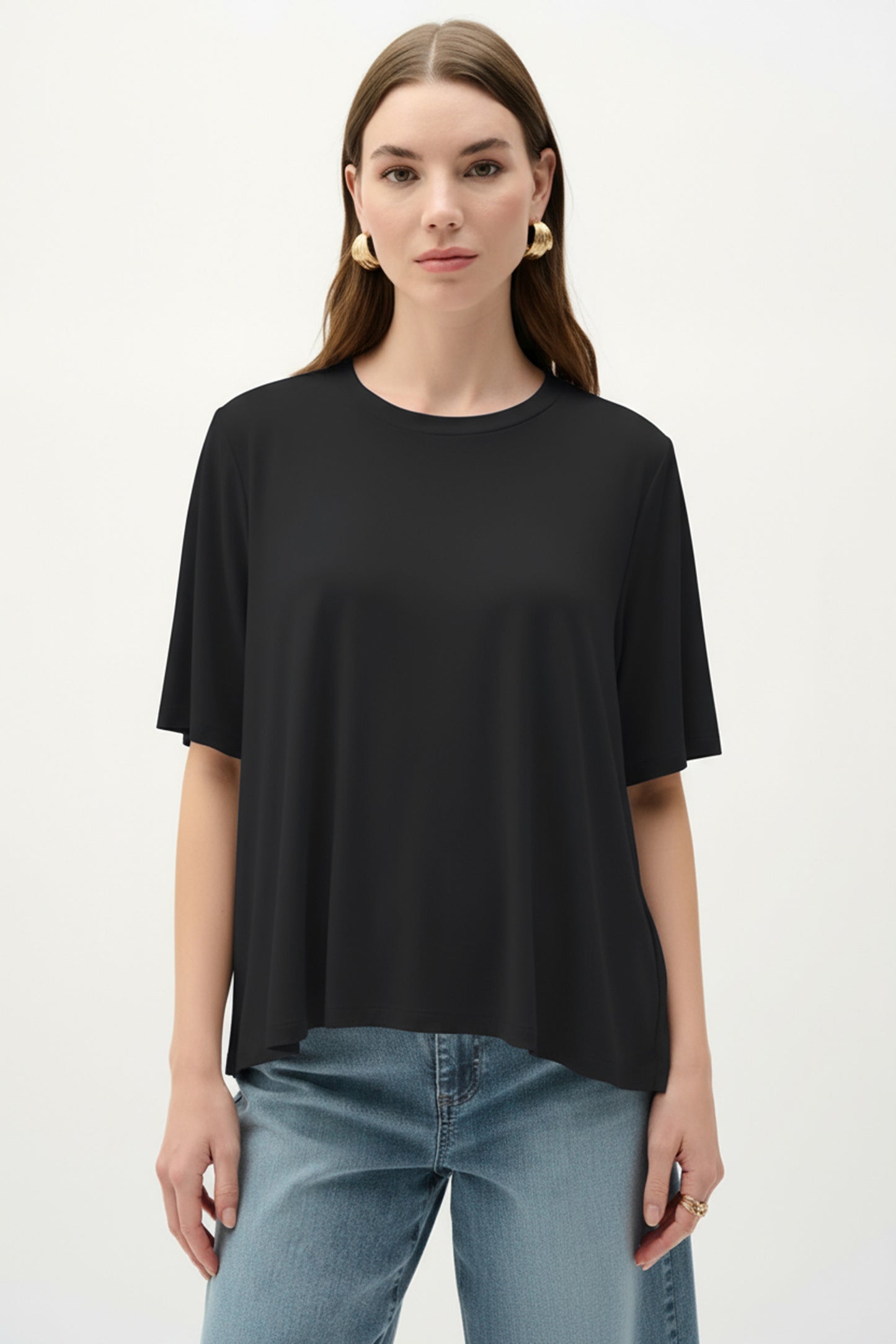 Silky Knit Trapeze Top. Style JR262219