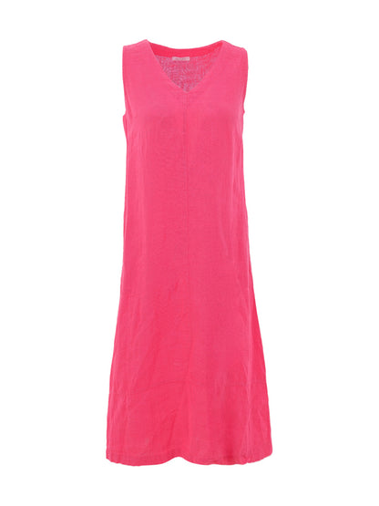 Sleeveless Solid Colour Linen Dress. Style DOLC26223