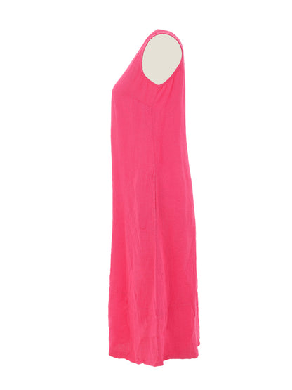 Sleeveless Solid Colour Linen Dress. Style DOLC26223