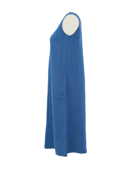 Sleeveless Solid Colour Linen Dress. Style DOLC26223