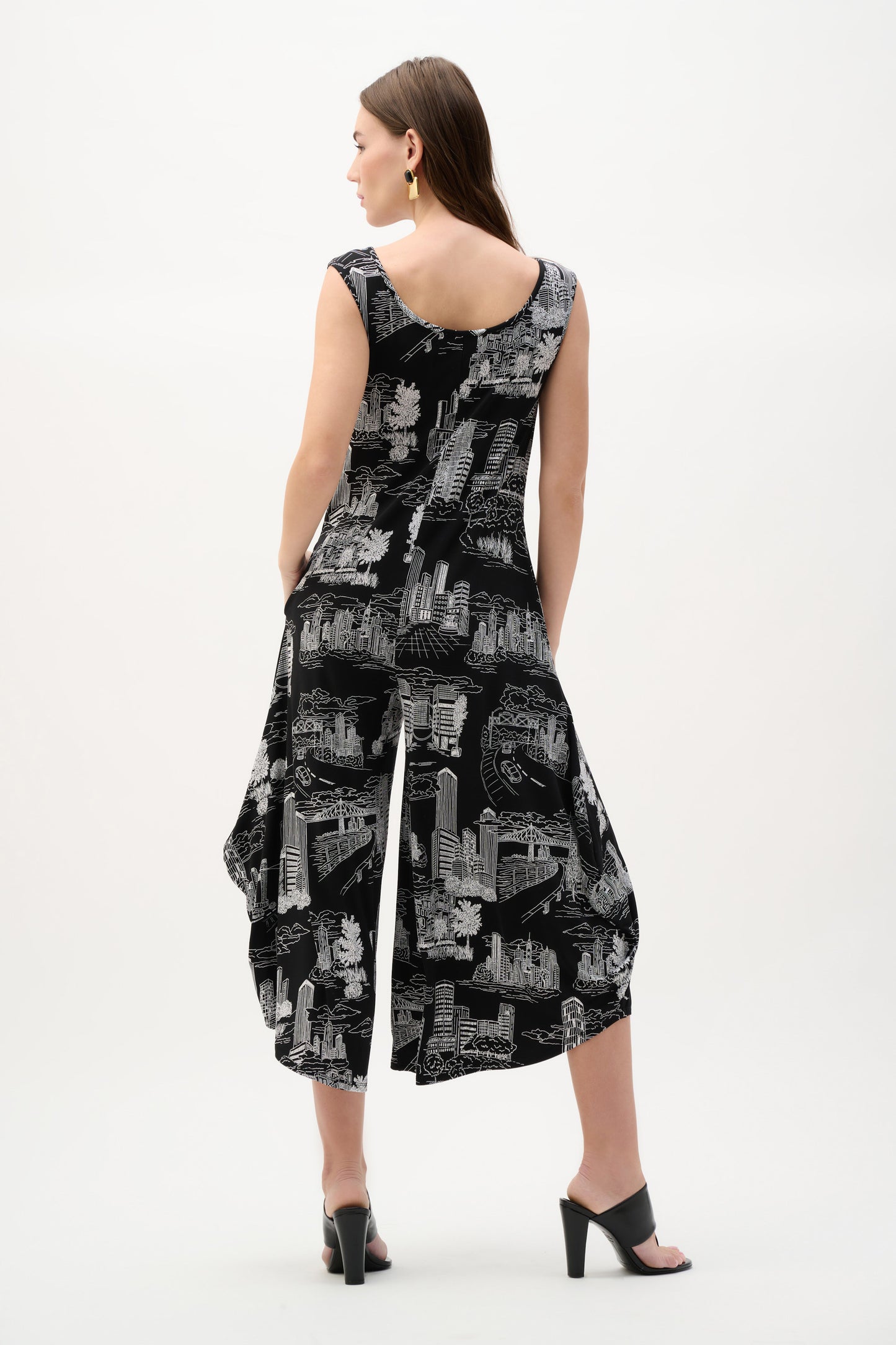 Silky Knit Sleeveless Culotte Jumpsuit. Style JR262243