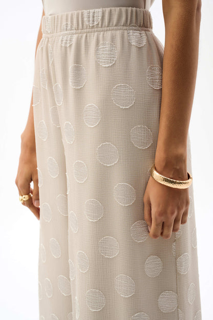 Chiffon Jacquard Dot Print Wide Leg Pants. Style JR262259