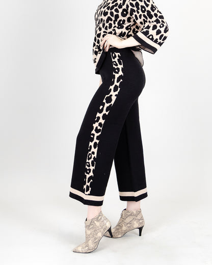 Leopard Print & Stripes Stretchy Two Piece Set. Style FS262441-2