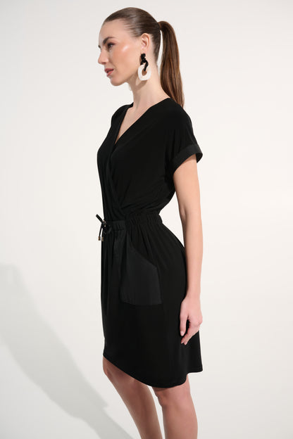 Silky Knit And Memory Straight Wrap Dress. Style JR262630