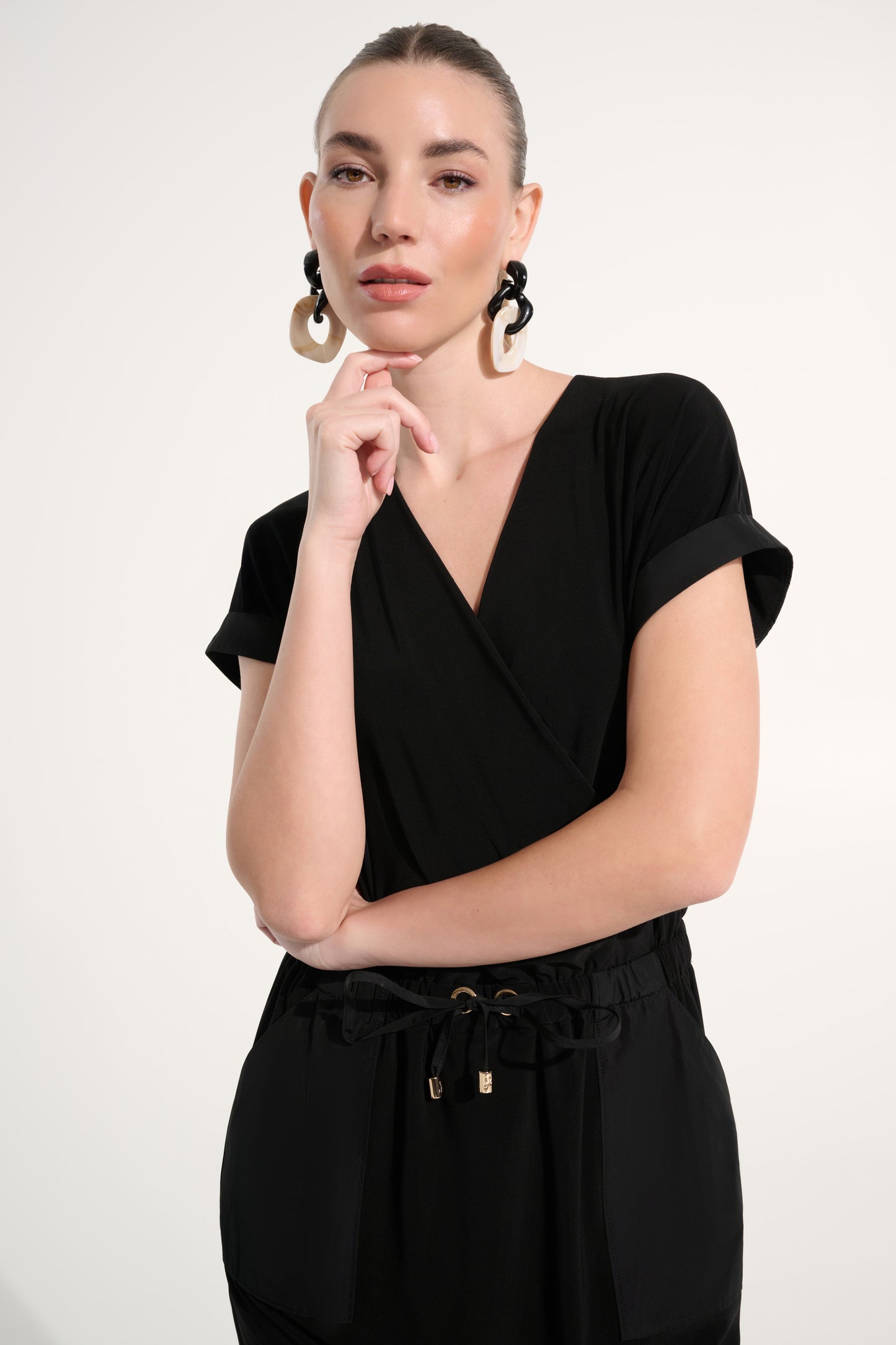 Silky Knit And Memory Straight Wrap Dress. Style JR262630