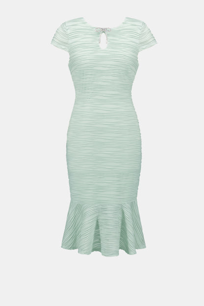 Signature Lurex Cascade Flounce Keyhole Rhinestone Bow Dress. Style JR262703