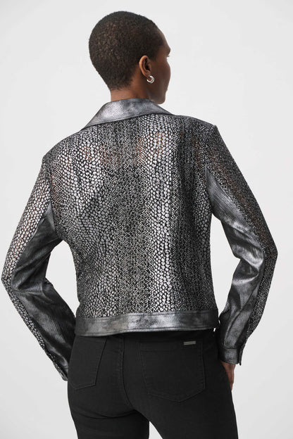 Foiled Faux Suede Moto Jacket. Style JR262902