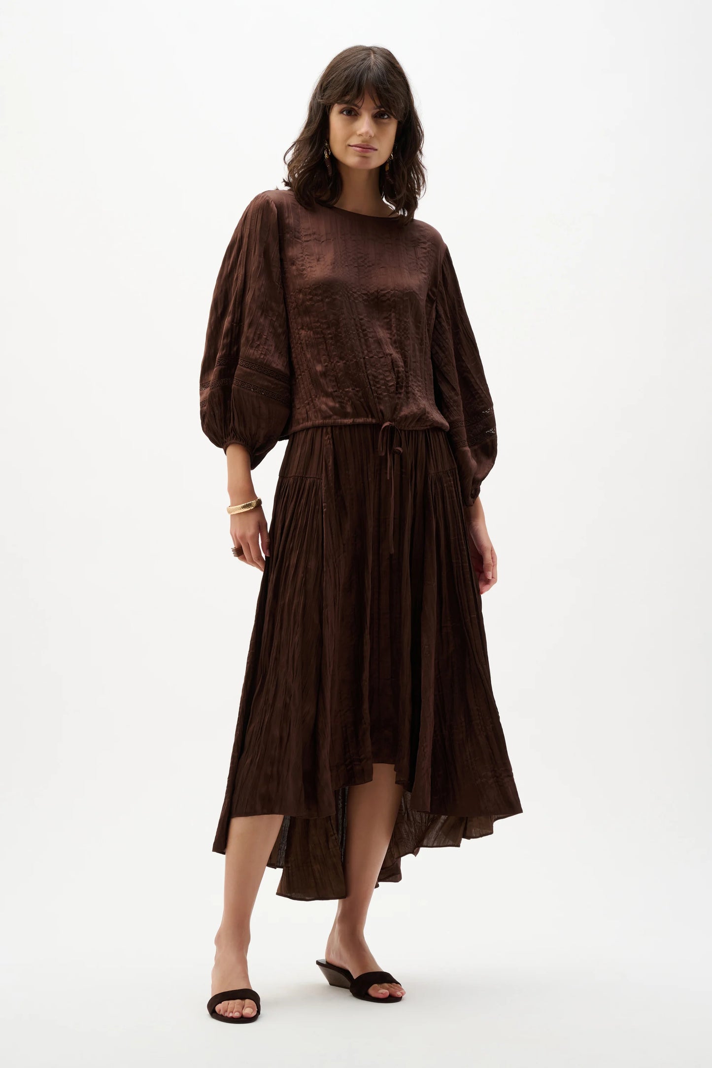 Pleated Satin Cocoon Top. Style JR262959
