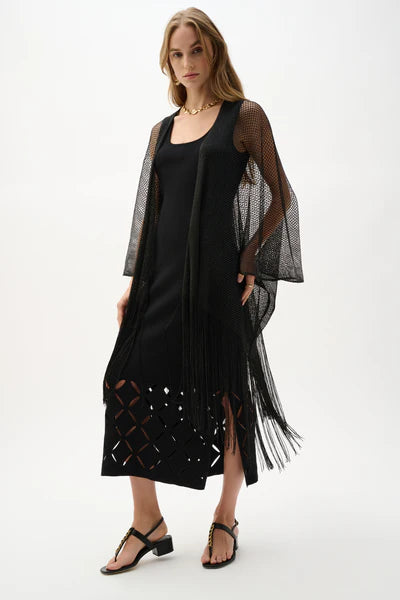 Boxy Mesh Fringe Hem Cover-Up. Style JR262973