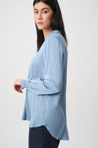 Recycled Satin Shirt-Collar Tunic. Style JR263025