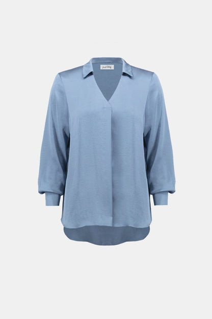 Recycled Satin Shirt-Collar Tunic. Style JR263025