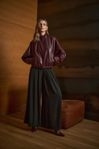 Woven Twill Wide-Leg Pants. Style JR263040