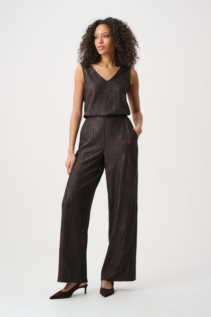 Pleated Satin Pull-On Wide-Leg Pants. Style JR263052