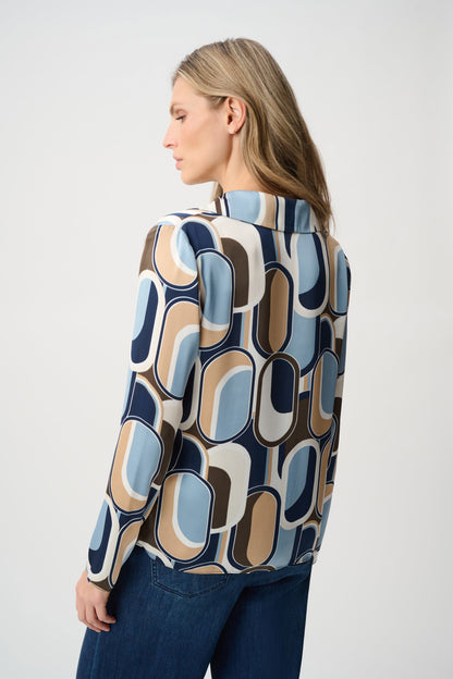 Recycled Satin Geometric Top. Style JR263071