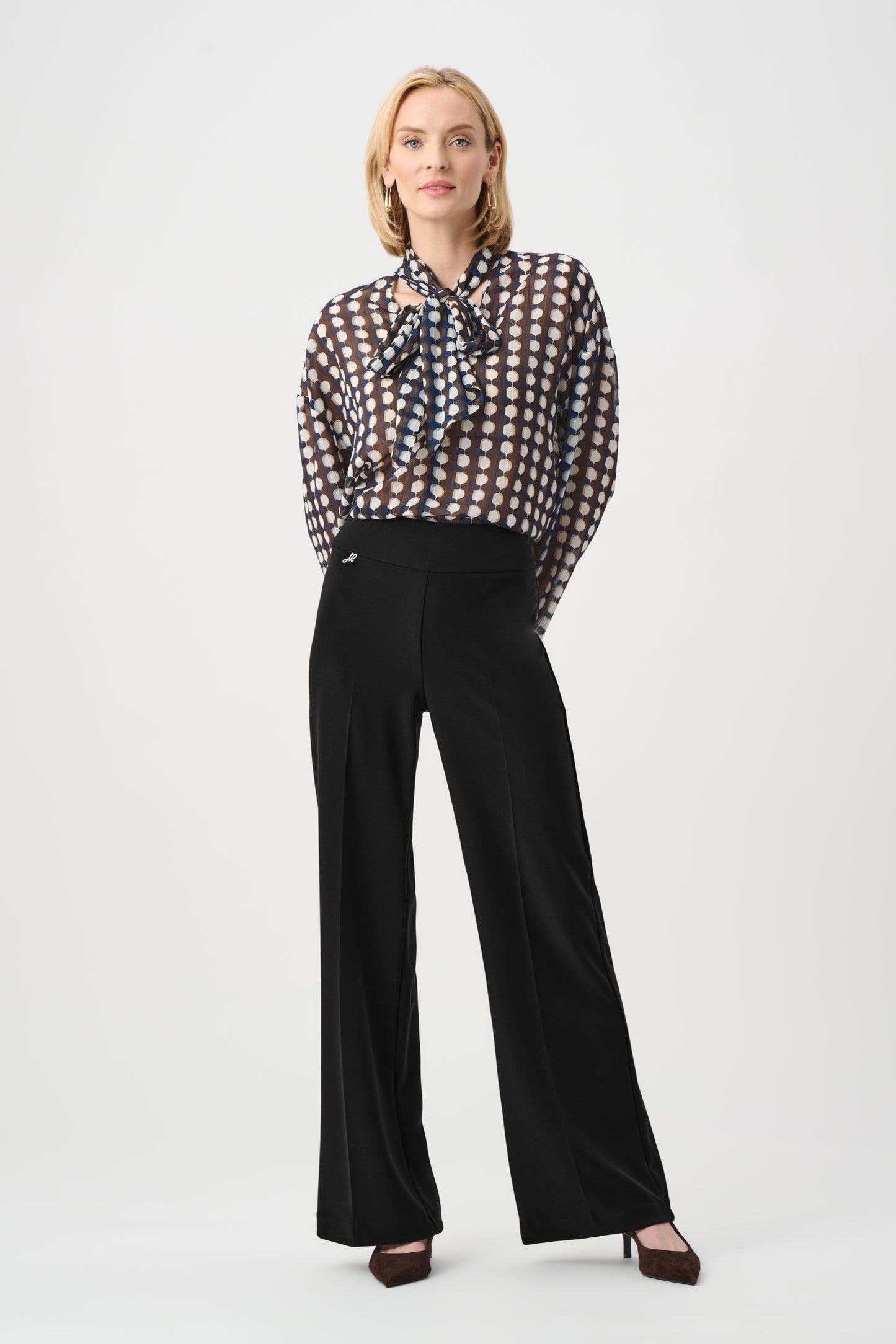 Silky Knit Wide-Leg Pull-On Pants. Style JR263074