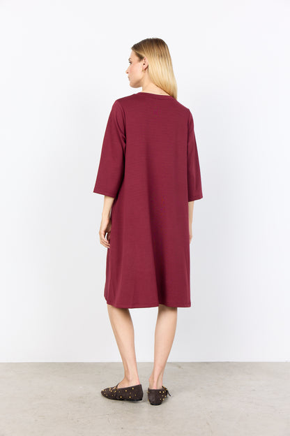3/4 Sleeve Flared Skirt Midi Length Dress. Style SOYA4F26307