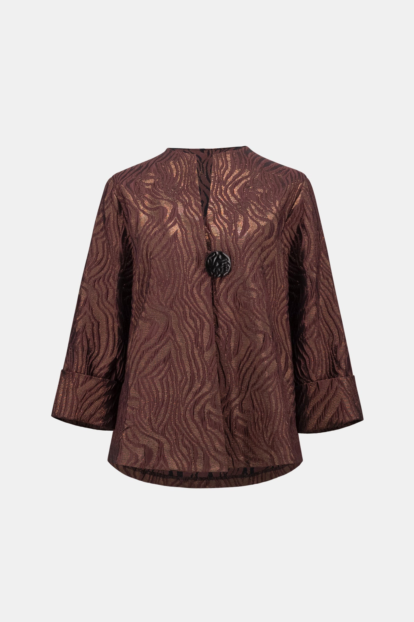 Woven Jacquard Animal Trapeze Jacket. Style JR263084