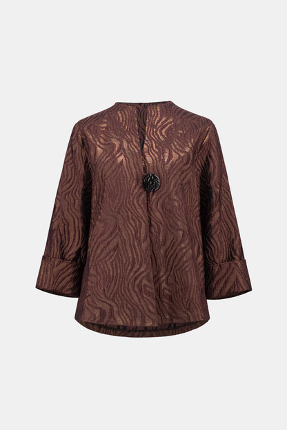 Woven Jacquard Animal Trapeze Jacket. Style JR263084