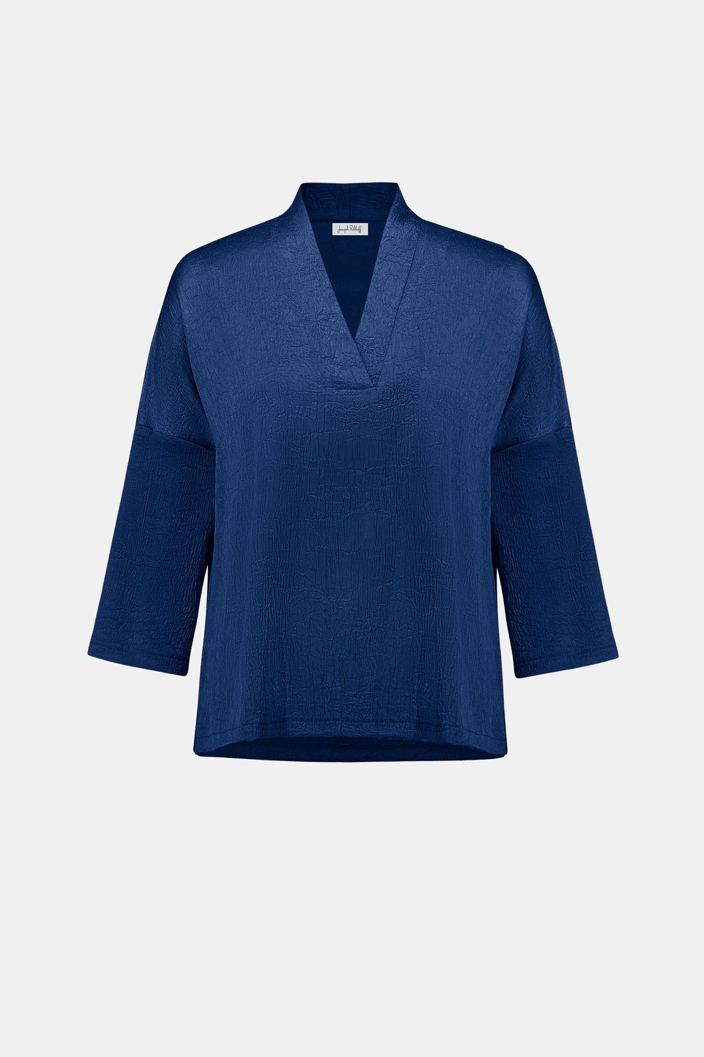 Crushed Satin Straight V-Neck Top. Style JR263141