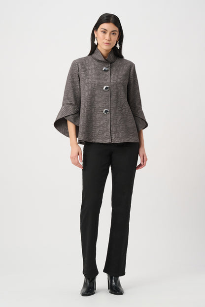 Geometric Jacquard Trapeze Jacket. Style JR263152