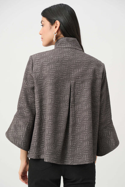 Geometric Jacquard Trapeze Jacket. Style JR263152