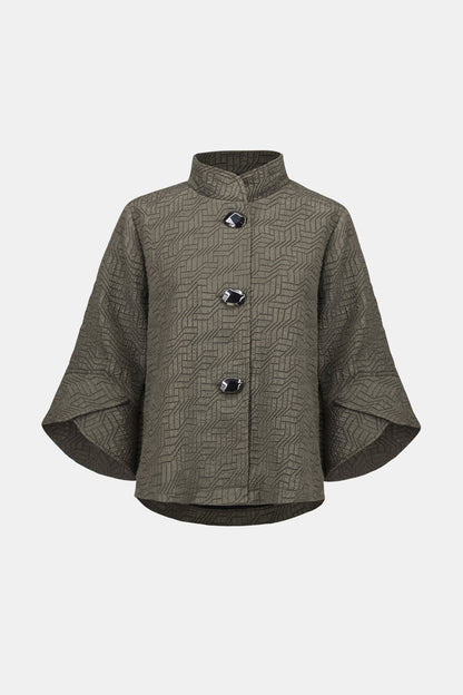 Geometric Jacquard Trapeze Jacket. Style JR263152