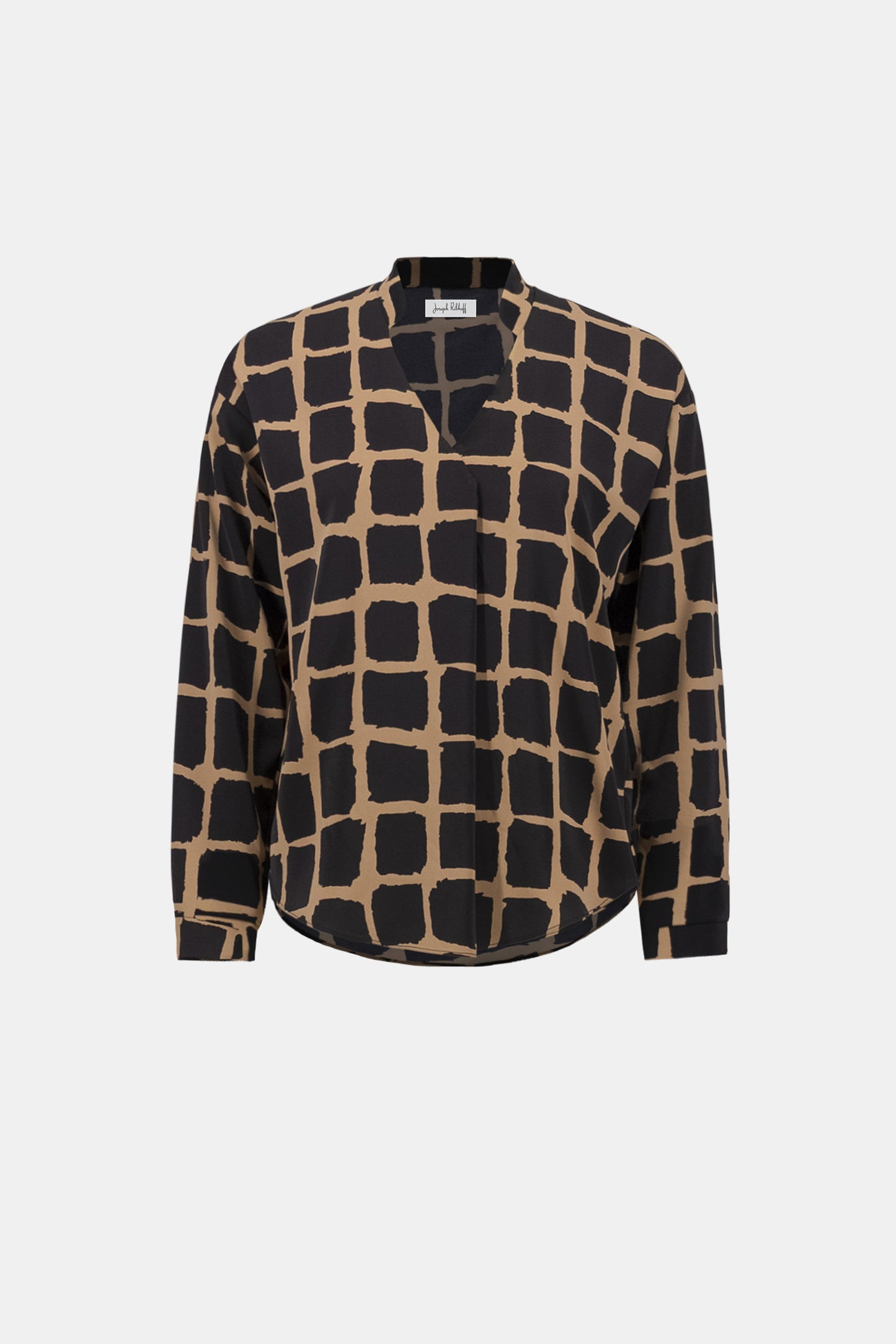Recycled Woven Abstract Print Boxy Top. Style JR263169