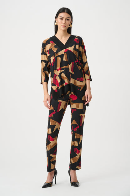 Silky Knit Abstract Print Boxy Tunic. Style JR263224