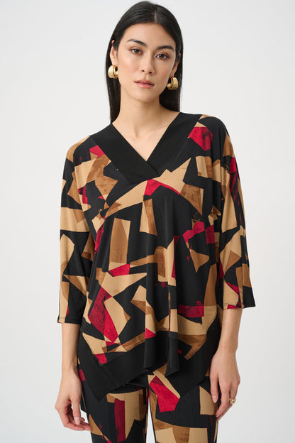Silky Knit Abstract Print Boxy Tunic. Style JR263224