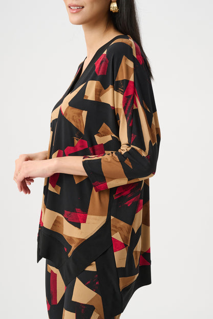 Silky Knit Abstract Print Boxy Tunic. Style JR263224