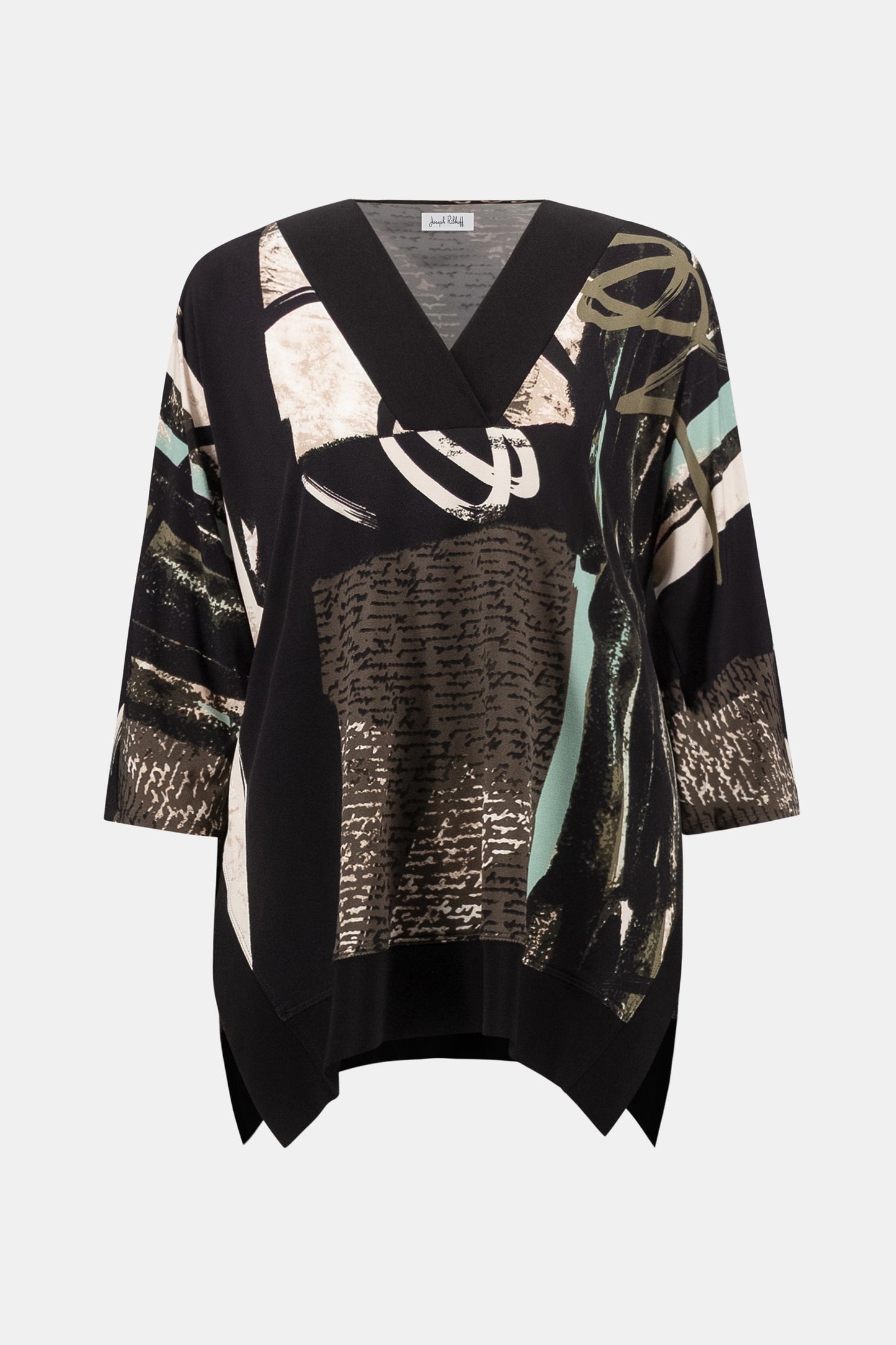 Silky Knit Abstract Print Boxy Tunic. Style JR263224