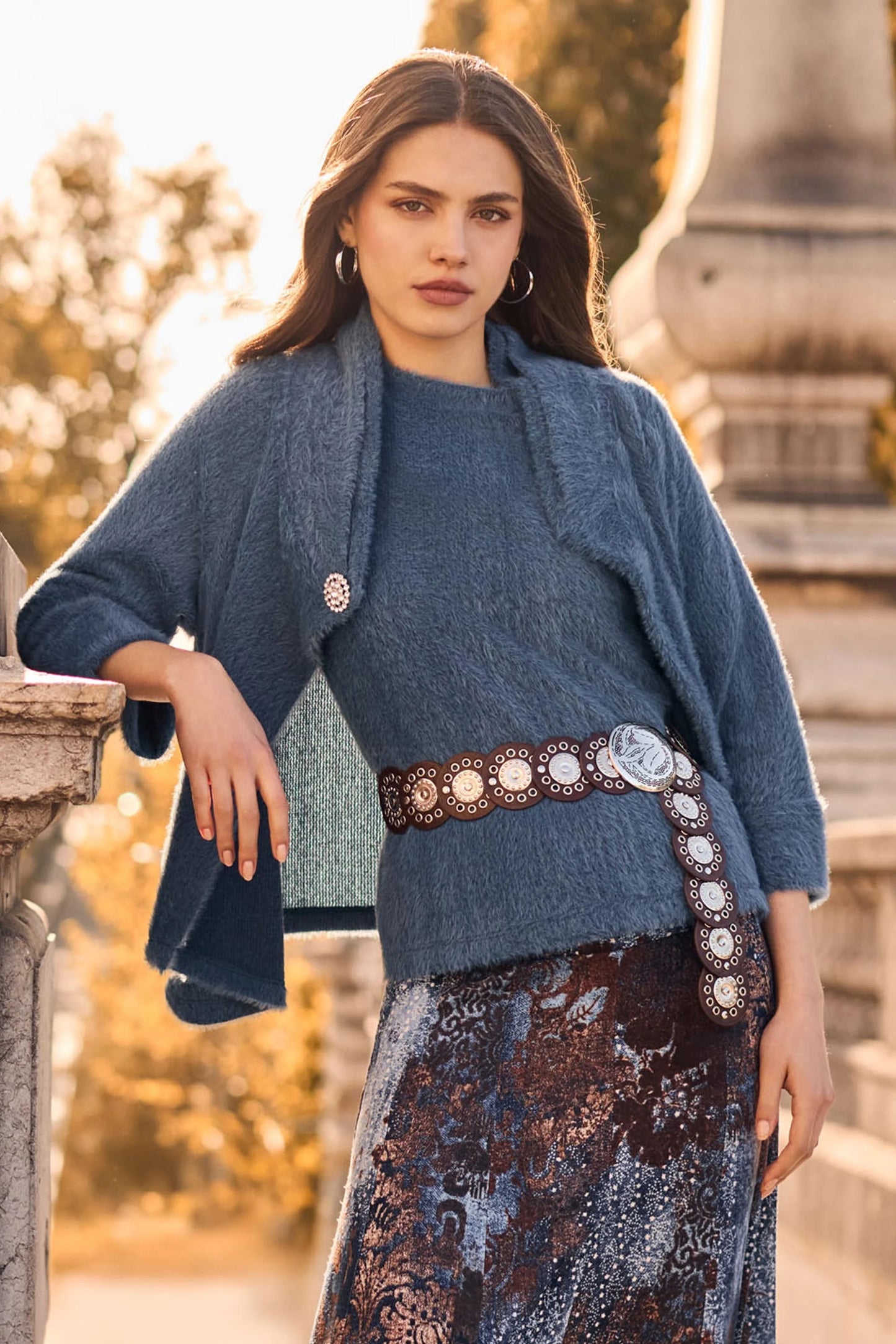 Mock Neck Relaxed Fit Fuzzy Jacket. Style FL263324
