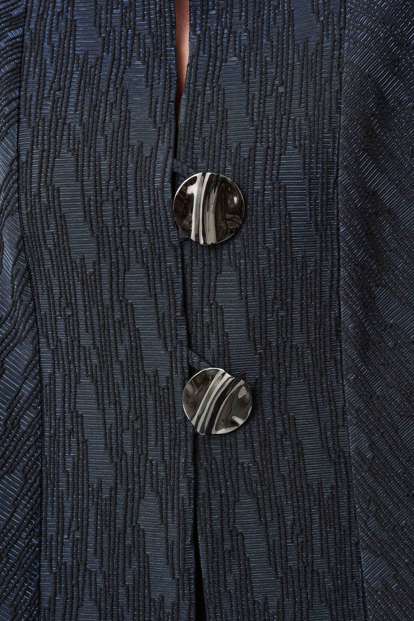 Signature Foil-Textured Jacquard Trapeze Jacket. Style JR263725