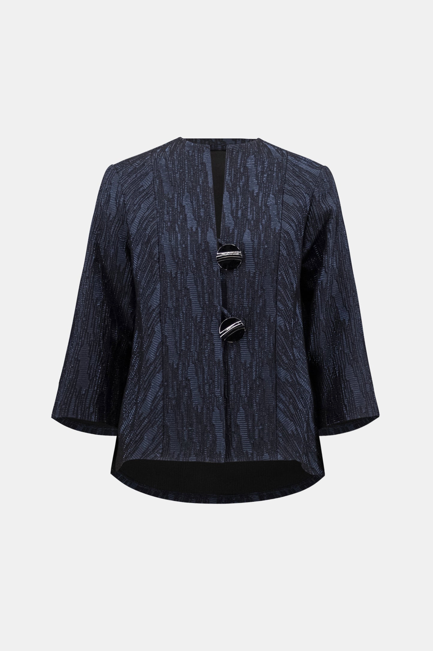 Signature Foil-Textured Jacquard Trapeze Jacket. Style JR263725