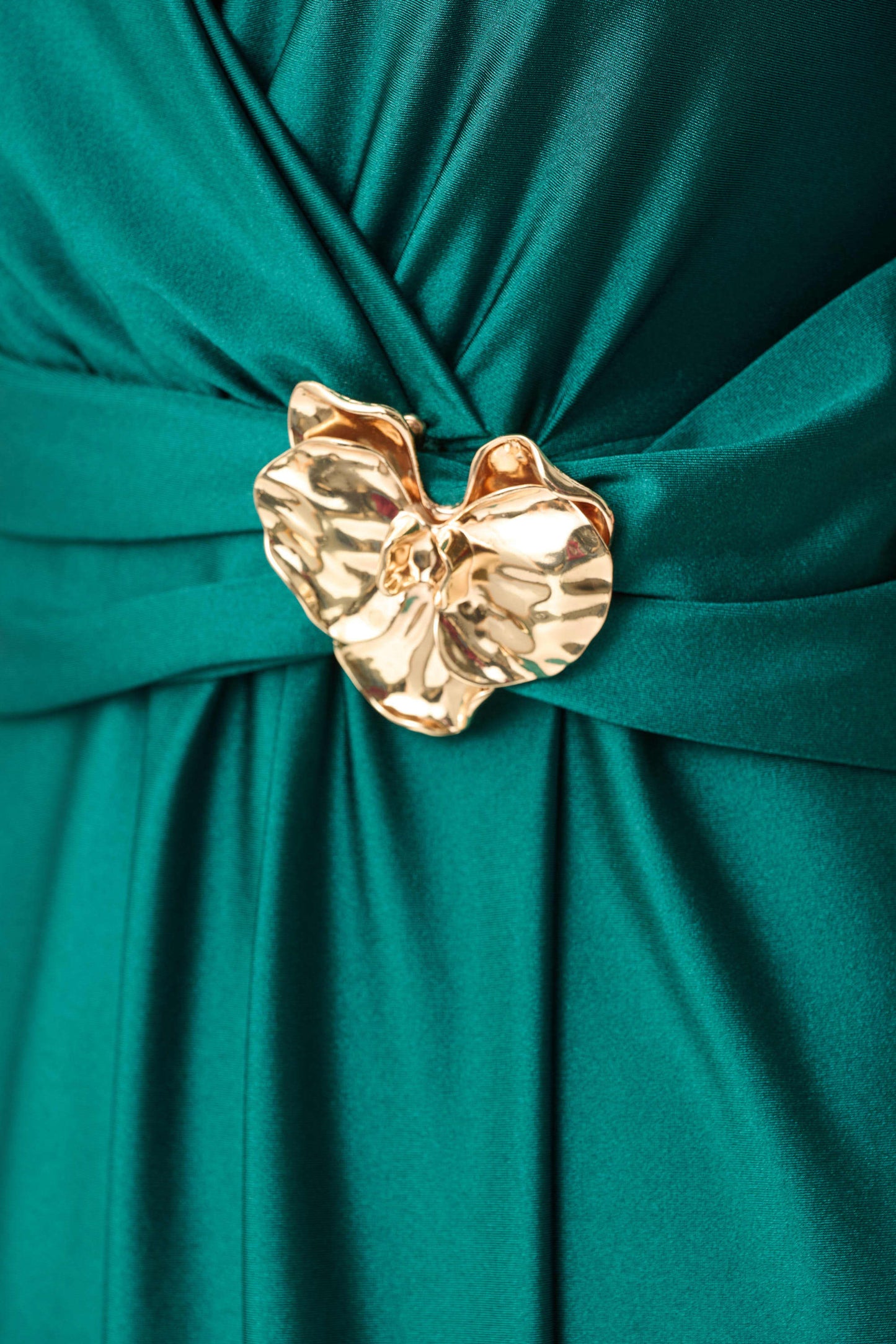 Signature Satin Knit Wrap Dress. Style JR263733