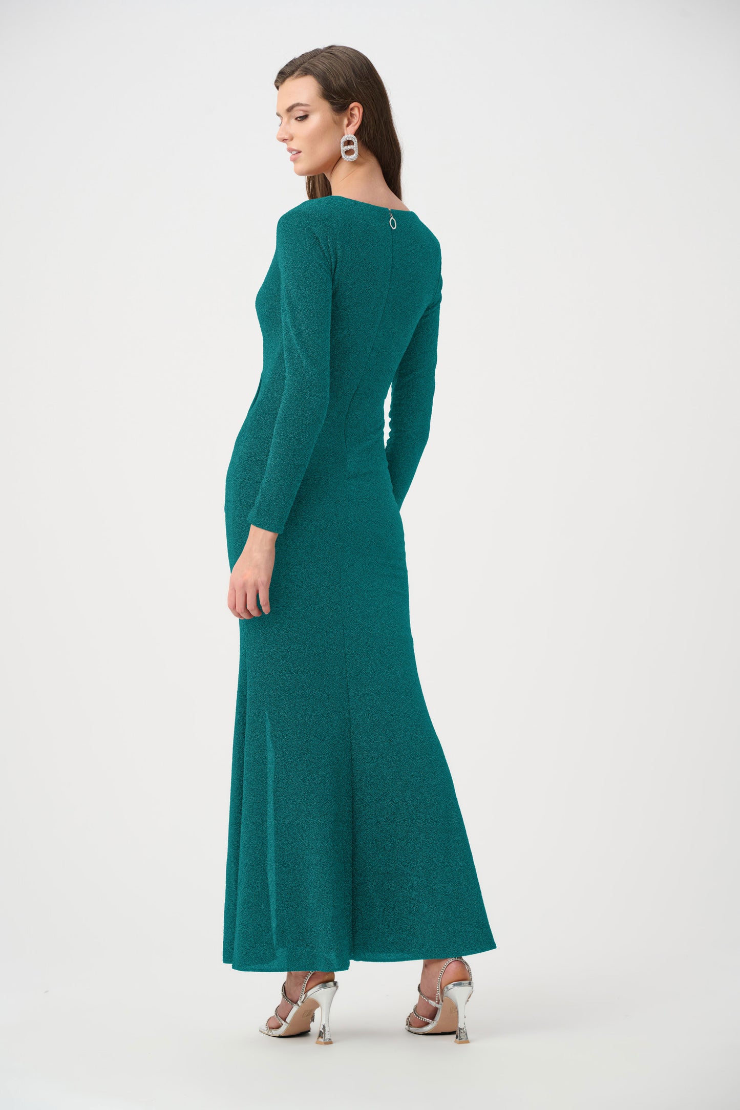 Signature Sparkle Knit Wrap Gown. Style JR263735